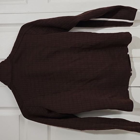 Vintage 90s Blassport by Bill Blass Quilted Zip Up Jacket Brown White Trim SizeS - Picture 4 of 4